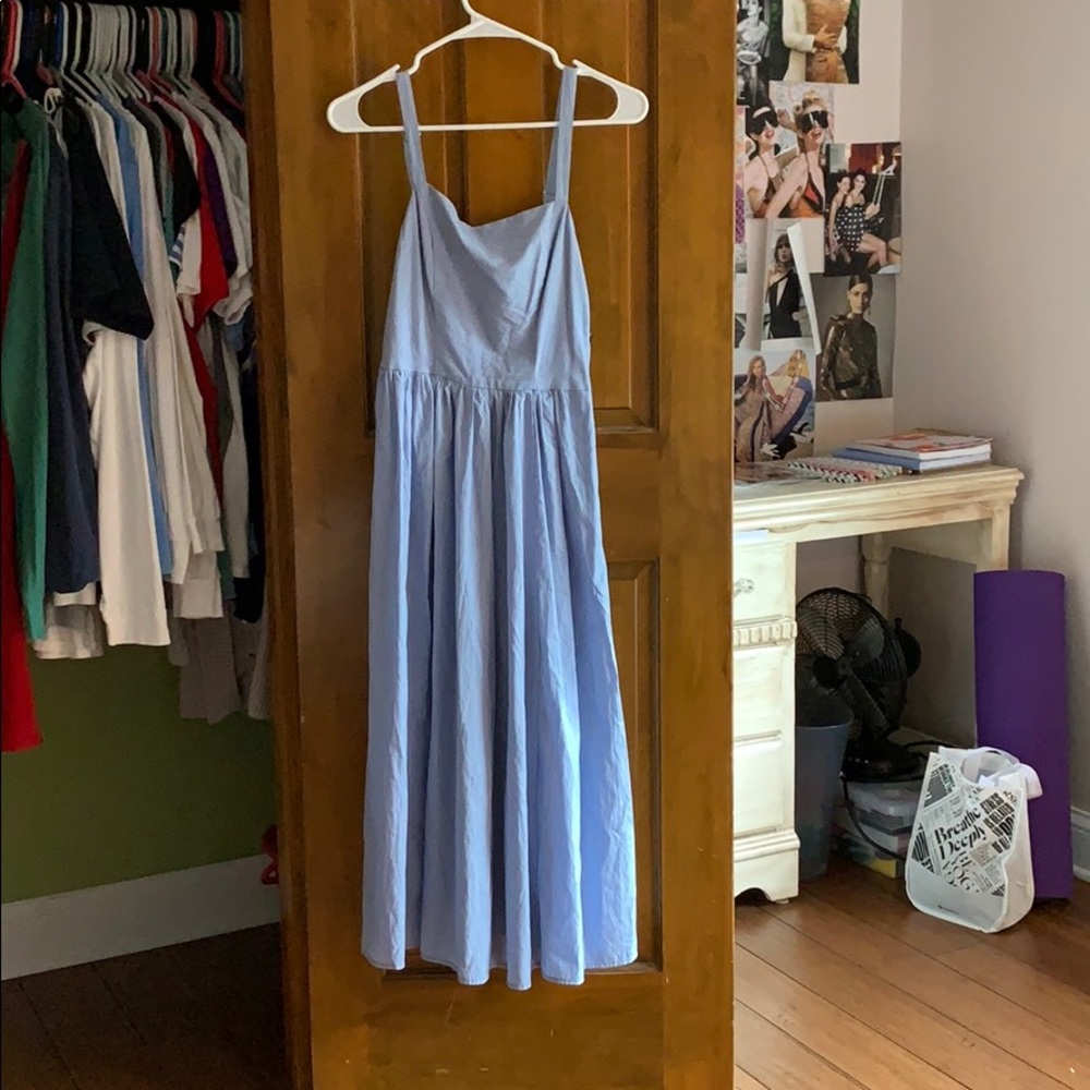 a long button up side dress